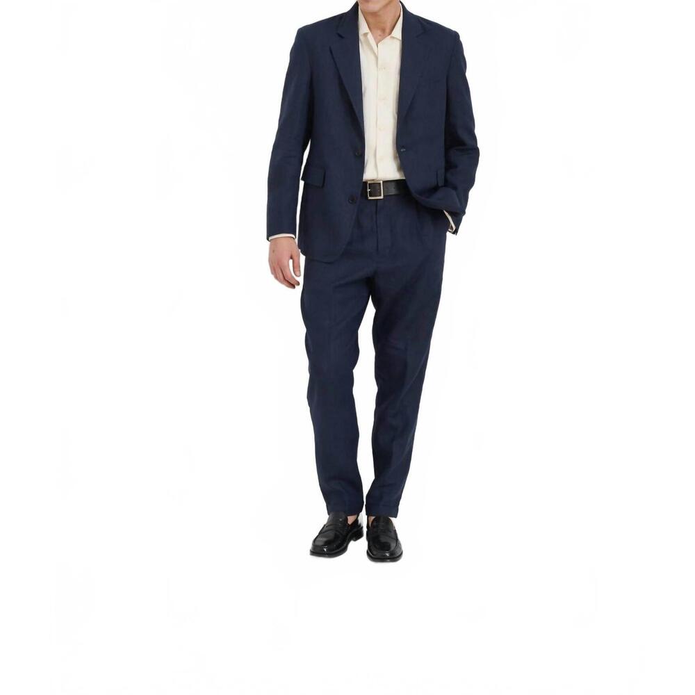 NEW ALEX MILL linen standard pleated pant in navy